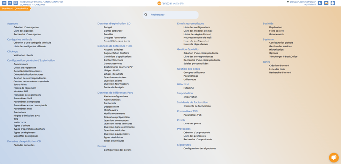 Capture back office myrentcar 2.0