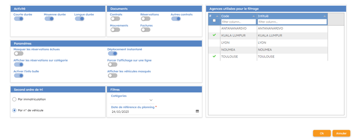 Capture d’écran filtre planning