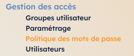 BackofficeAccéderPolitiqueMotsDePasse