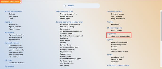 capture configuration signature electronique myrentcar EN 1