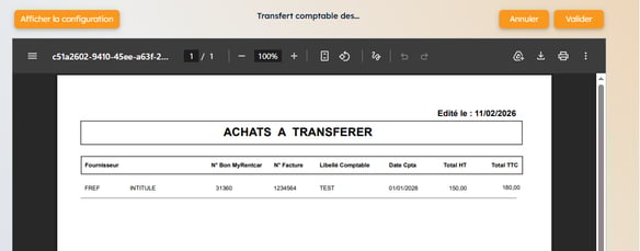 capture liste transfert comptable achats