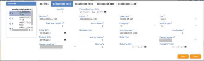 capture liste vehicule en commande myrentcar EN 3