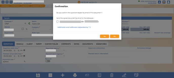 capture utilisation signature electronique myrentcar EN 6