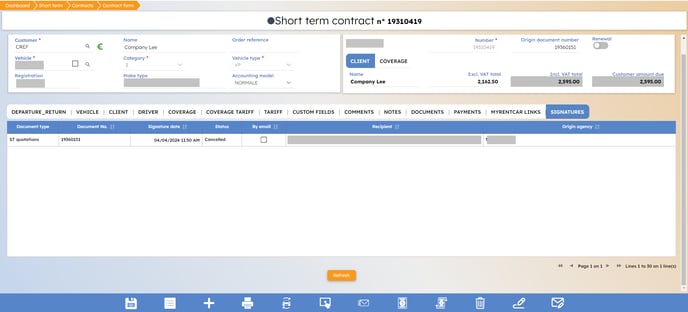 capture utilisation signature electronique myrentcar EN 7