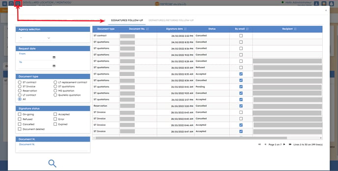 capture utilisation signature electronique myrentcar EN 8